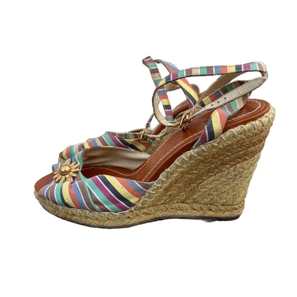 Marc Jacobs Multicolor Striped Espadrilles with Gold Accent - Picture 2 of 6